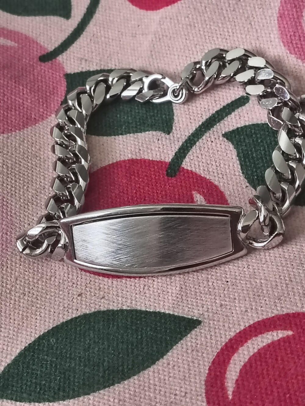 Speidel Blank ID Bracelet. Nice Estate Find. Engravable Brushed & Polished Metal